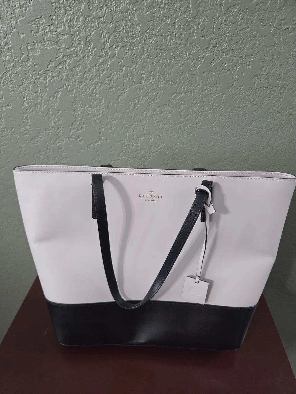 kate spade Two-Tone Grey and Black Leather Tote